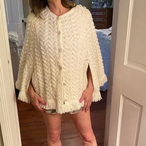 White knit poncho